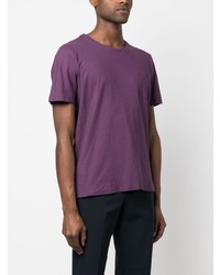violettes T-Shirt mit einem Rundhalsausschnitt von Massimo Alba