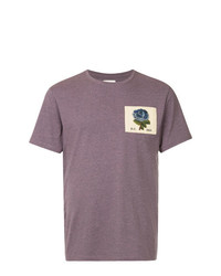 violettes T-Shirt mit einem Rundhalsausschnitt von Kent & Curwen