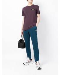 violettes T-Shirt mit einem Rundhalsausschnitt von Ea7 Emporio Armani