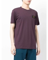 violettes T-Shirt mit einem Rundhalsausschnitt von Ea7 Emporio Armani