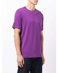 violettes T-Shirt mit einem Rundhalsausschnitt von Armani Exchange