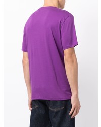 violettes T-Shirt mit einem Rundhalsausschnitt von Armani Exchange