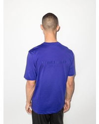 violettes T-Shirt mit einem Rundhalsausschnitt von Stone Island