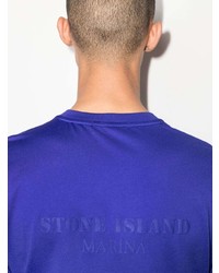 violettes T-Shirt mit einem Rundhalsausschnitt von Stone Island