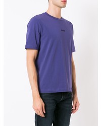 violettes T-Shirt mit einem Rundhalsausschnitt von BOSS