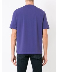 violettes T-Shirt mit einem Rundhalsausschnitt von BOSS