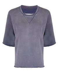 violettes T-Shirt mit einem Rundhalsausschnitt von Maison Margiela