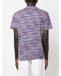 violettes T-Shirt mit einem Rundhalsausschnitt von Missoni
