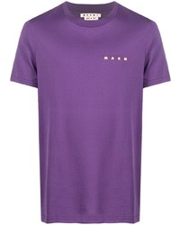 violettes T-Shirt mit einem Rundhalsausschnitt von Marni