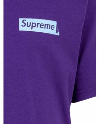 violettes T-Shirt mit einem Rundhalsausschnitt von Supreme