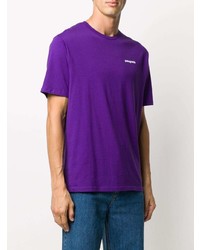 violettes T-Shirt mit einem Rundhalsausschnitt von Patagonia