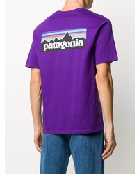 violettes T-Shirt mit einem Rundhalsausschnitt von Patagonia