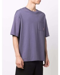 violettes T-Shirt mit einem Rundhalsausschnitt von Acne Studios