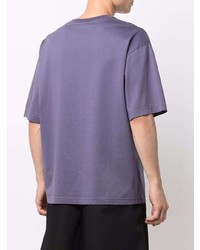violettes T-Shirt mit einem Rundhalsausschnitt von Acne Studios