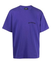 violettes T-Shirt mit einem Rundhalsausschnitt von Pleasures
