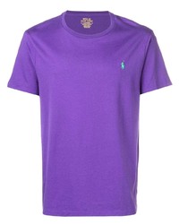 violettes T-Shirt mit einem Rundhalsausschnitt von Polo Ralph Lauren