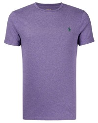 violettes T-Shirt mit einem Rundhalsausschnitt von Polo Ralph Lauren