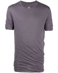 violettes T-Shirt mit einem Rundhalsausschnitt von Rick Owens