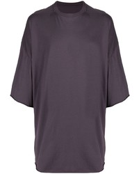 violettes T-Shirt mit einem Rundhalsausschnitt von Rick Owens