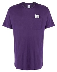 violettes T-Shirt mit einem Rundhalsausschnitt von RIPNDIP