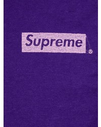 violettes T-Shirt mit einem Rundhalsausschnitt von Supreme