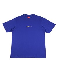 violettes T-Shirt mit einem Rundhalsausschnitt von Supreme