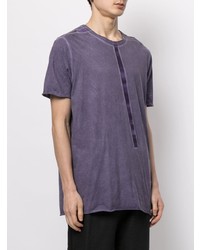 violettes T-Shirt mit einem Rundhalsausschnitt von Isaac Sellam Experience