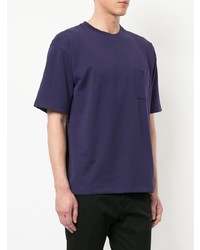 violettes T-Shirt mit einem Rundhalsausschnitt von Monkey Time