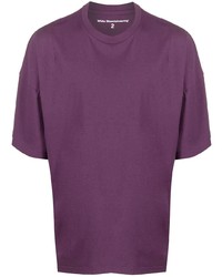 violettes T-Shirt mit einem Rundhalsausschnitt von White Mountaineering