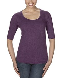 violettes T-shirt von Anvil