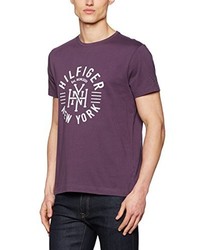 violettes T-shirt von Tommy Hilfiger