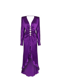 violettes verziertes Seide Ballkleid von Alessandra Rich