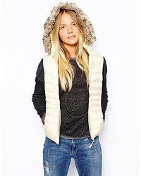 weiße ärmellose Jacke von Puffa