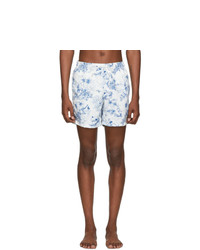 weiße Badeshorts mit Blumenmuster