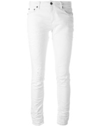 weiße enge Jeans aus Baumwolle mit Destroyed-Effekten von Off-White