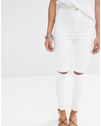weiße enge Jeans aus Baumwolle von Missguided