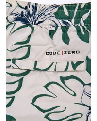 weiße bedruckte Badeshorts von CODE-ZERO