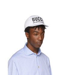 weiße bedruckte Baseballkappe von Gucci