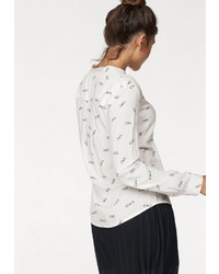 weiße bedruckte Bluse mit Knöpfen von AJC