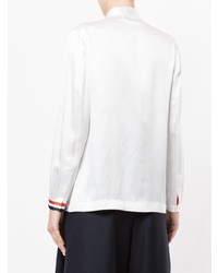 weiße bedruckte Bluse mit Knöpfen von Thom Browne