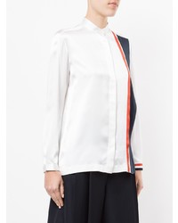weiße bedruckte Bluse mit Knöpfen von Thom Browne