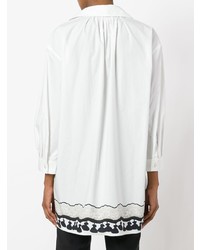 weiße bedruckte Bluse mit Knöpfen von Rossella Jardini