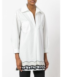 weiße bedruckte Bluse mit Knöpfen von Rossella Jardini