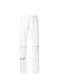 weiße bedruckte enge Jeans