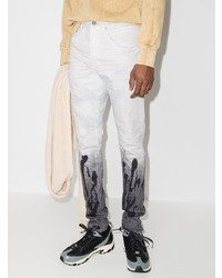 weiße bedruckte enge Jeans von purple brand