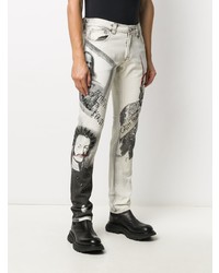weiße bedruckte enge Jeans von Etro
