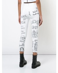 weiße bedruckte enge Jeans von Haculla