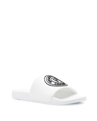 weiße bedruckte Gummi Sandalen von VERSACE JEANS COUTURE