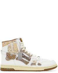 weiße bedruckte hohe Sneakers aus Leder von Amiri