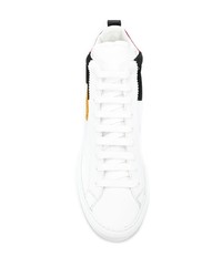 weiße bedruckte hohe Sneakers aus Leder von DSQUARED2